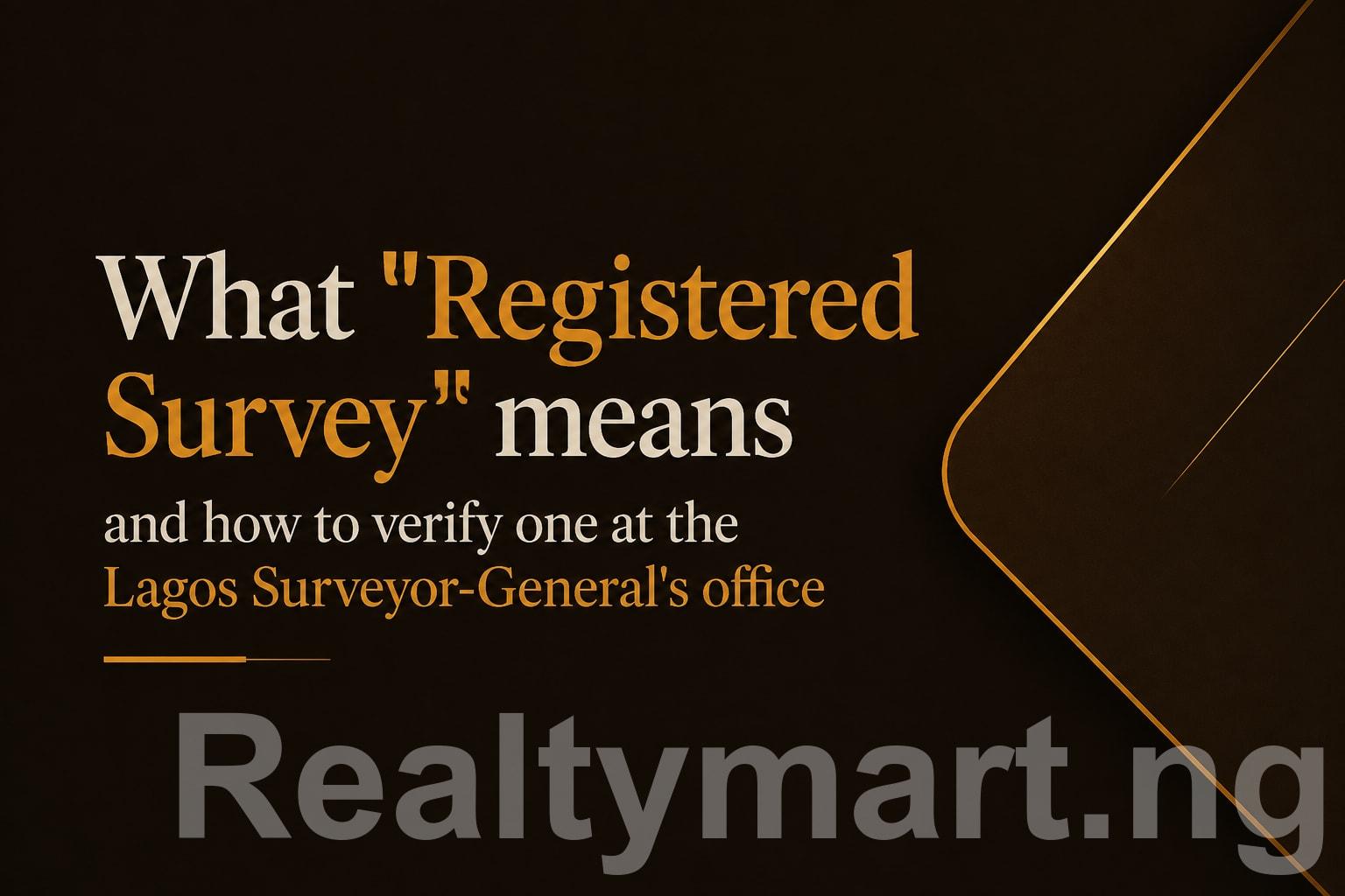 What "Registered Survey" means and how to verify one at the Lagos Surveyor-General's office