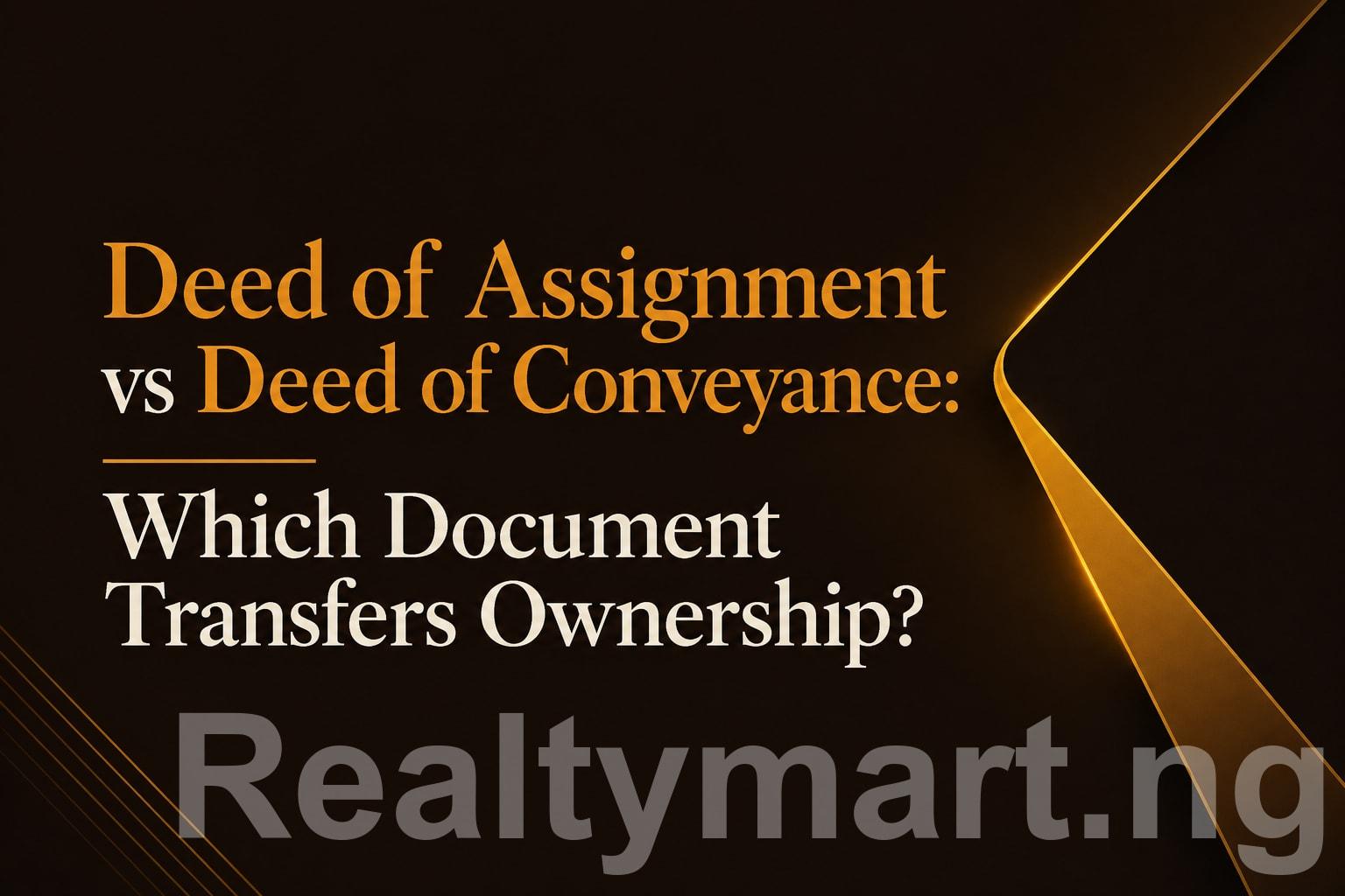 Deed of Assignment vs Deed of Conveyance: Which Document Transfers Ownership?